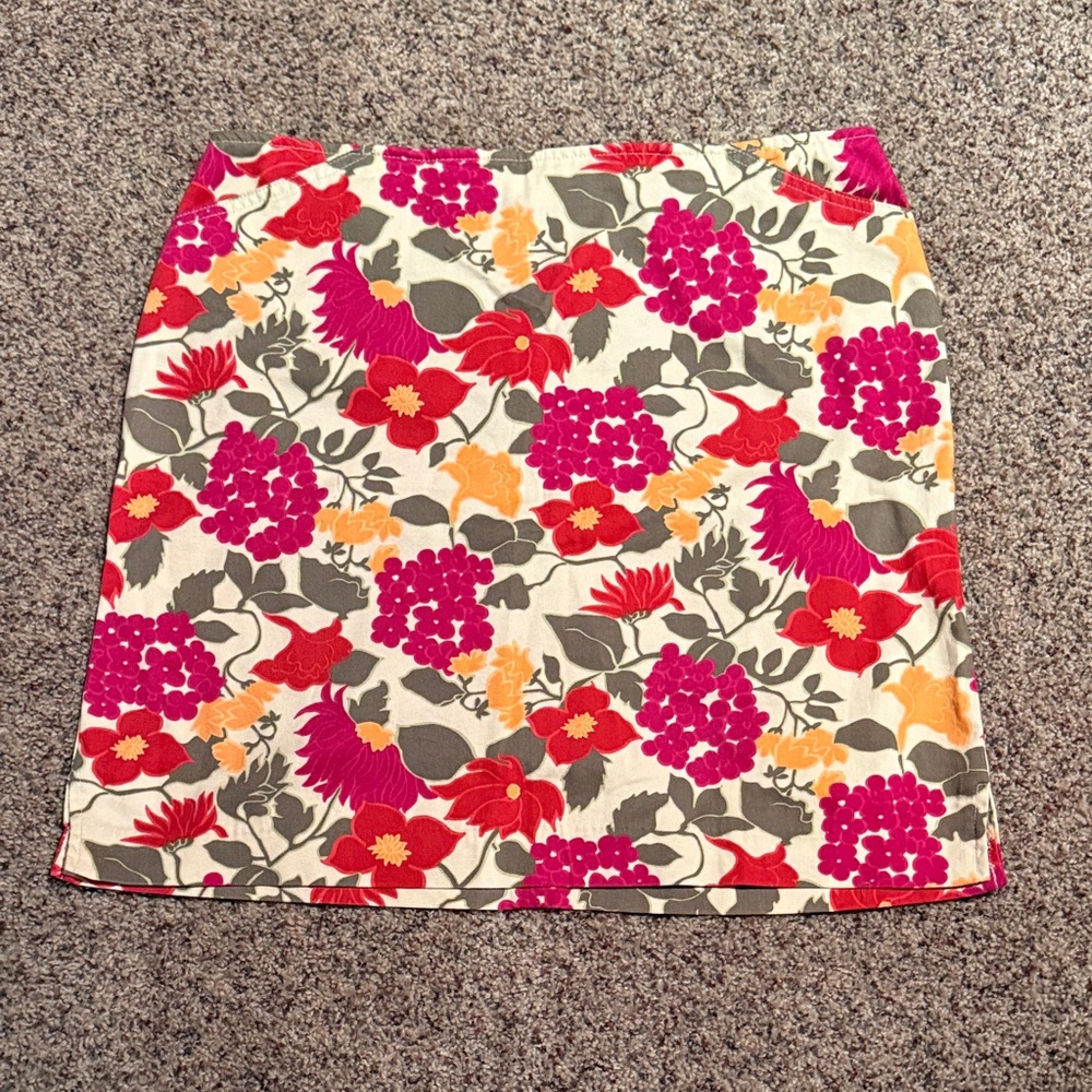 Vintage Geoffrey Beene Vibrant Floral Mini Skirt